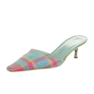 Giuseppe Zanotti Mules
•   Plaid Print
•   Pointed-Toes
•   2.5” Stiletto Heels